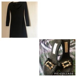 Santini platforms and an INC Black dress